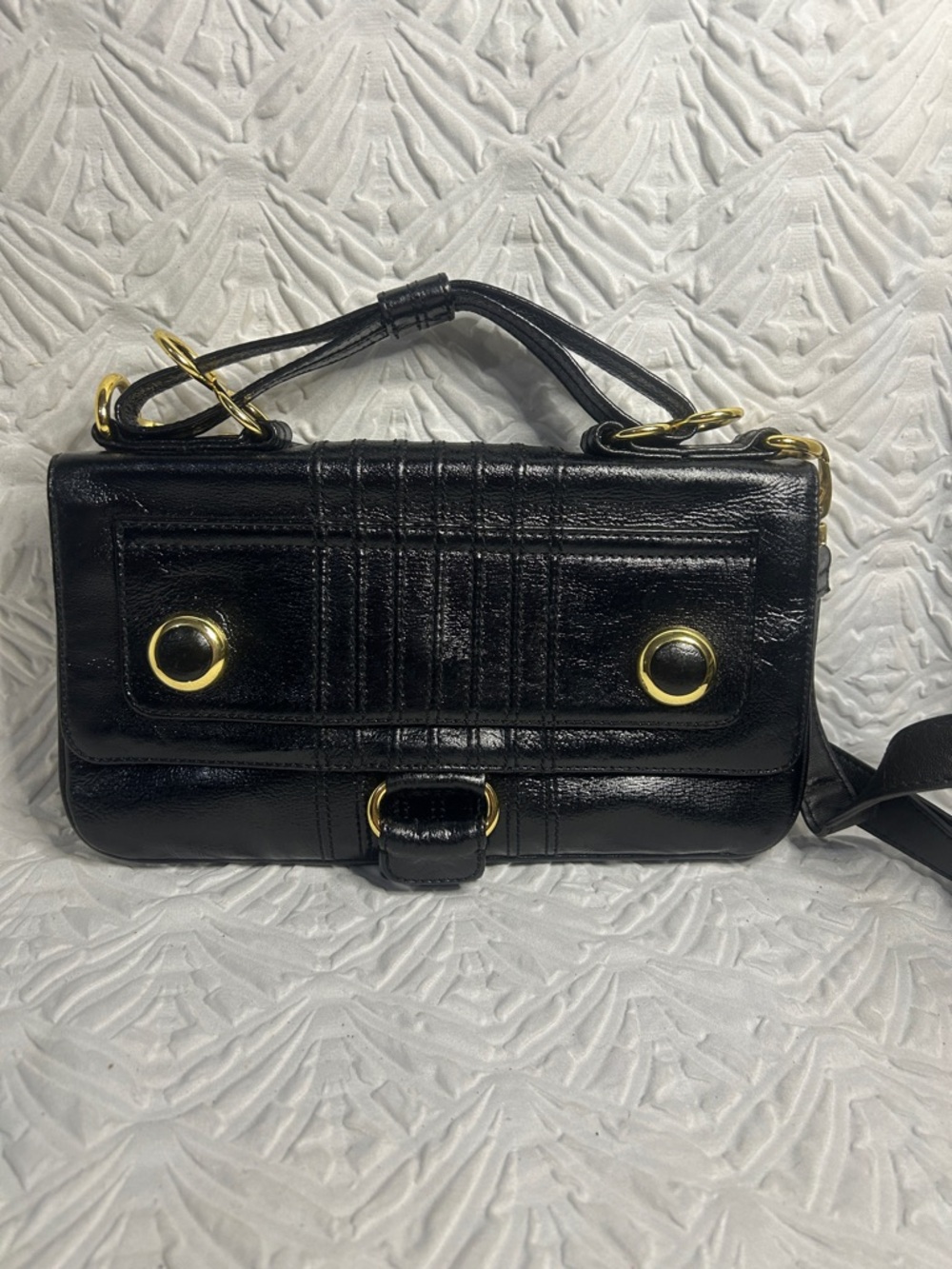 Cynthia Rowley Black Crossbody Bag with Gold Hardware